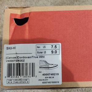 Vans Canvas Cordovan/True White Wms 9, Mns 7.5